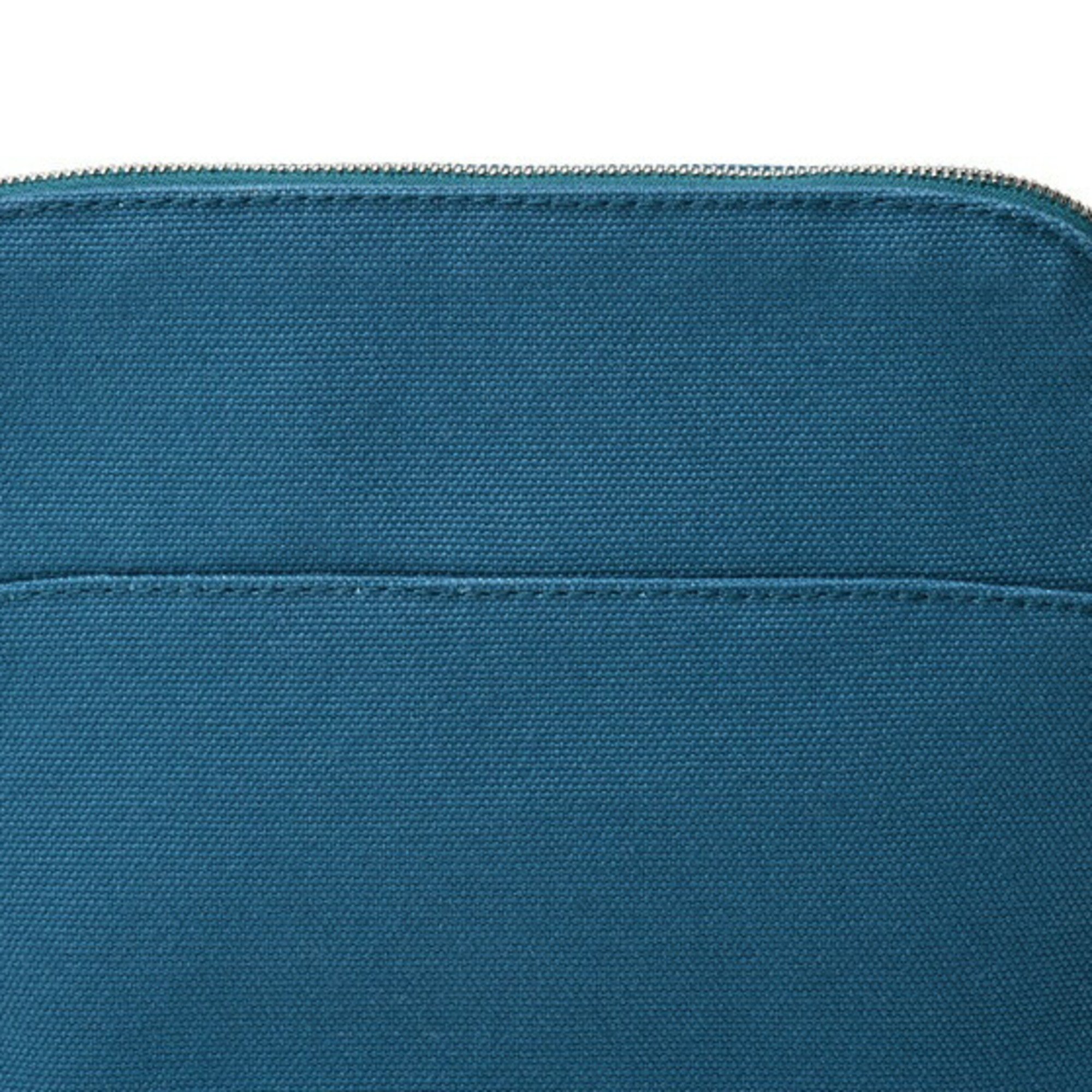 Hermes HERMES Bolide Pouch PM 20 Canvas Leather Blue S-156401