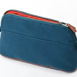 Hermes HERMES Bolide Pouch PM 20 Canvas Leather Blue S-156401