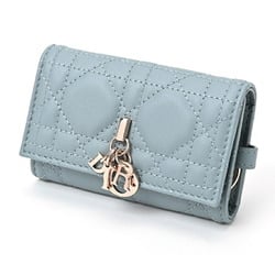 Dior My Key Case S0983ONMJ Cannage Lambskin Blue Gray S-156346