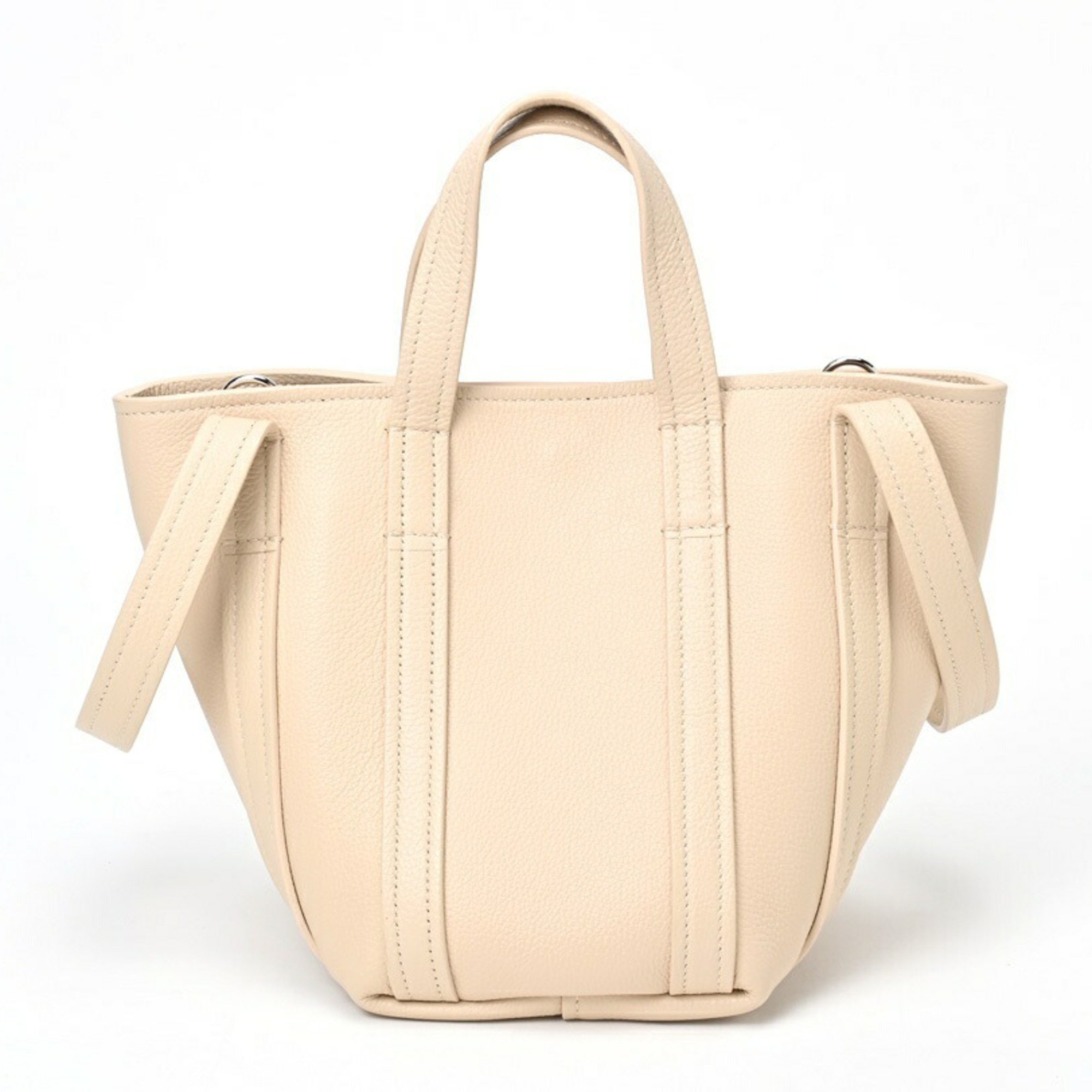 BALENCIAGA Everyday 2.0 XS North South Shoulder Tote 672793 Kataoshi Leather Beige E-156421