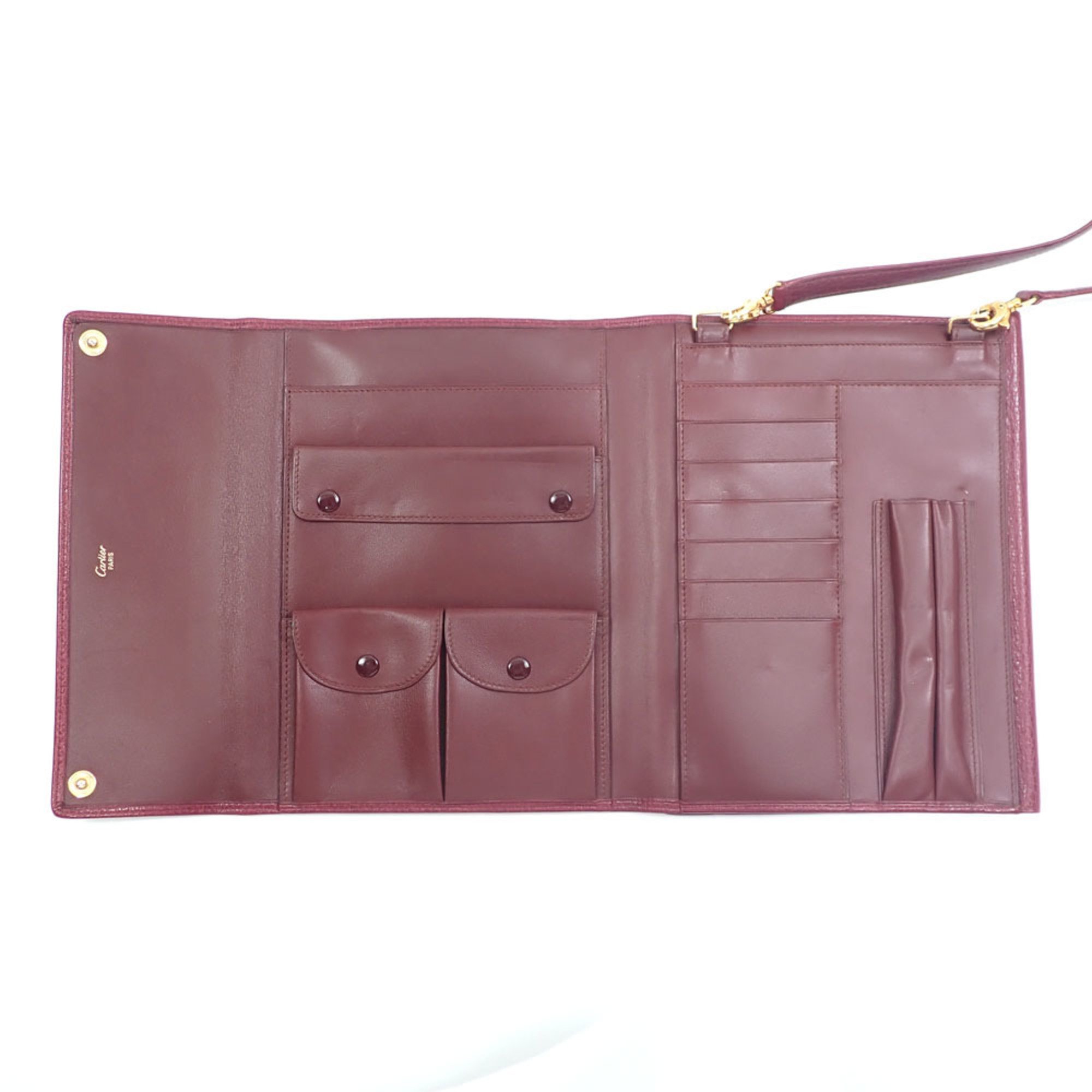 Cartier shoulder bag for women, Bordeaux leather