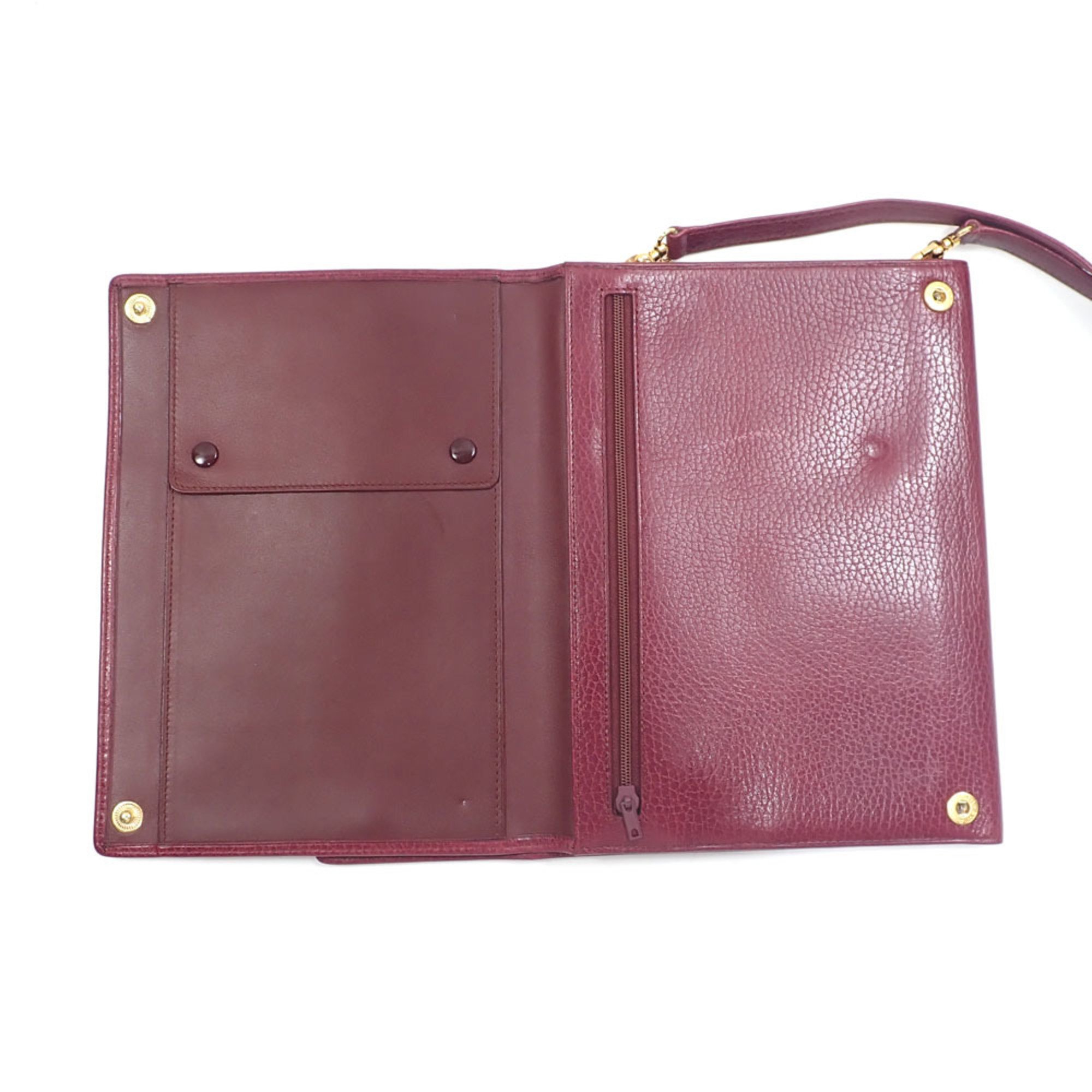 Cartier shoulder bag for women, Bordeaux leather