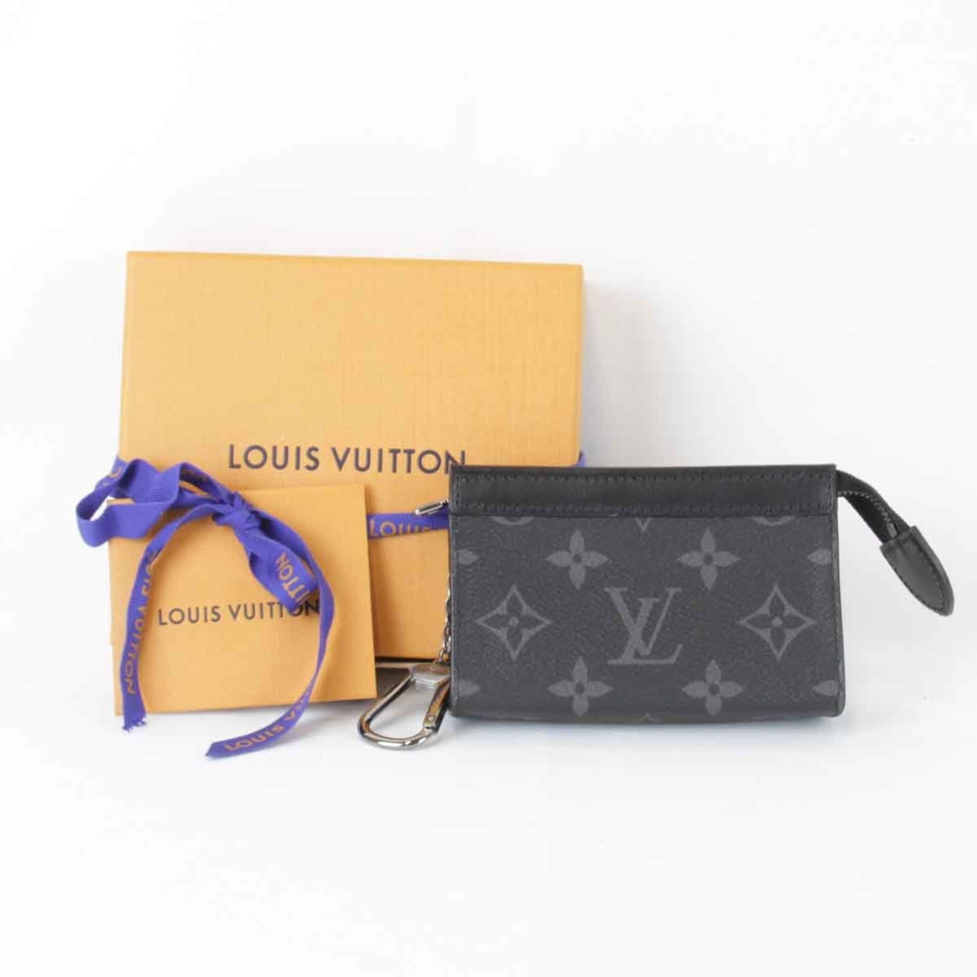 LOUIS VUITTON Louis Vuitton Pochette Cle Voyage M82776 Key Case Monogram Eclipse Black Men's