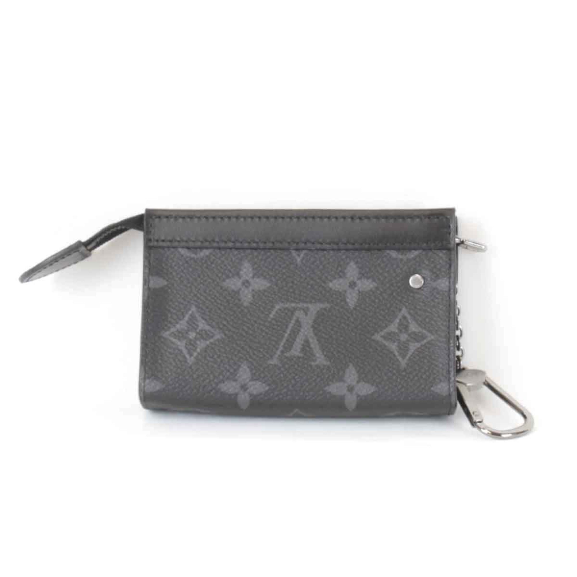 LOUIS VUITTON Louis Vuitton Pochette Cle Voyage M82776 Key Case Monogram Eclipse Black Men's