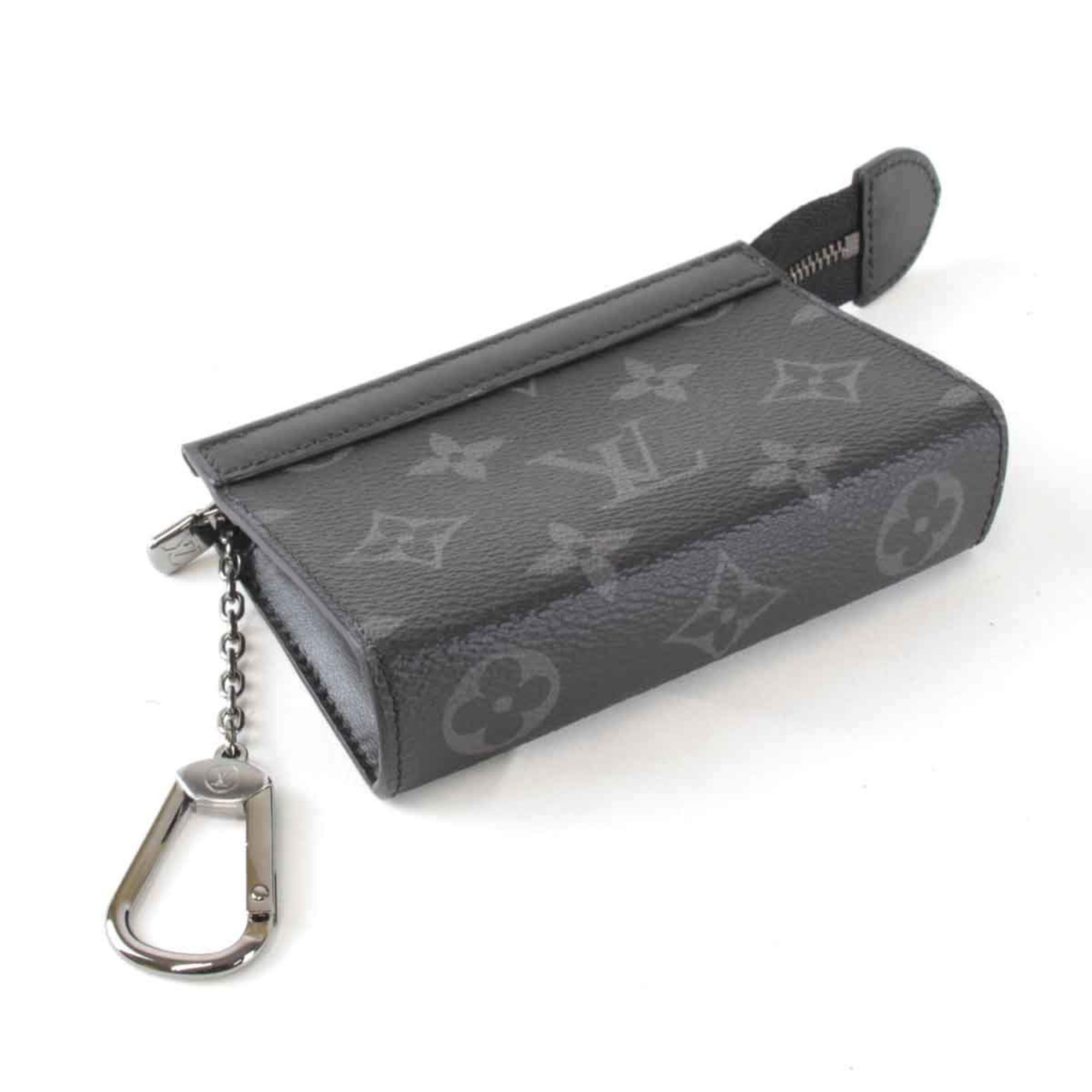 LOUIS VUITTON Louis Vuitton Pochette Cle Voyage M82776 Key Case Monogram Eclipse Black Men's