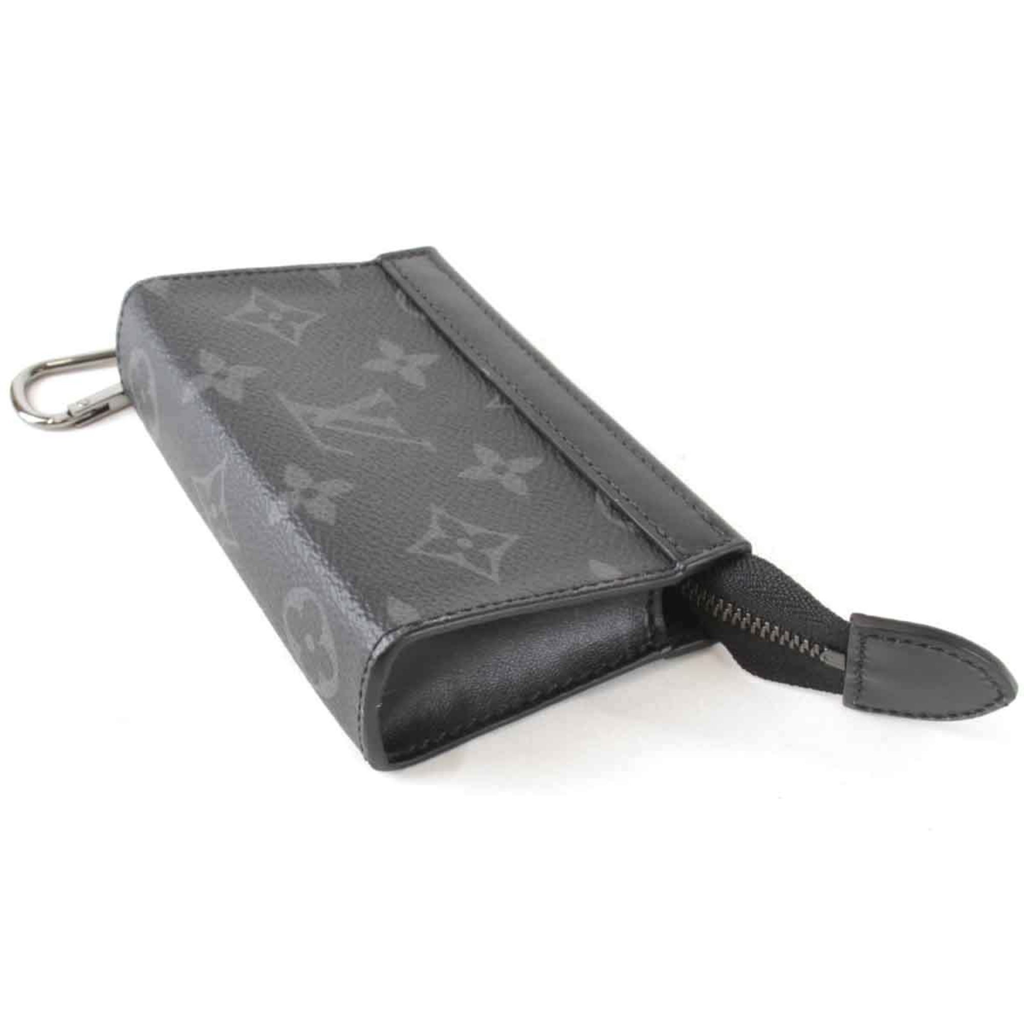 LOUIS VUITTON Louis Vuitton Pochette Cle Voyage M82776 Key Case Monogram Eclipse Black Men's