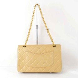 CHANEL Chanel Matelasse Chain Shoulder Bag Lambskin Beige Women's