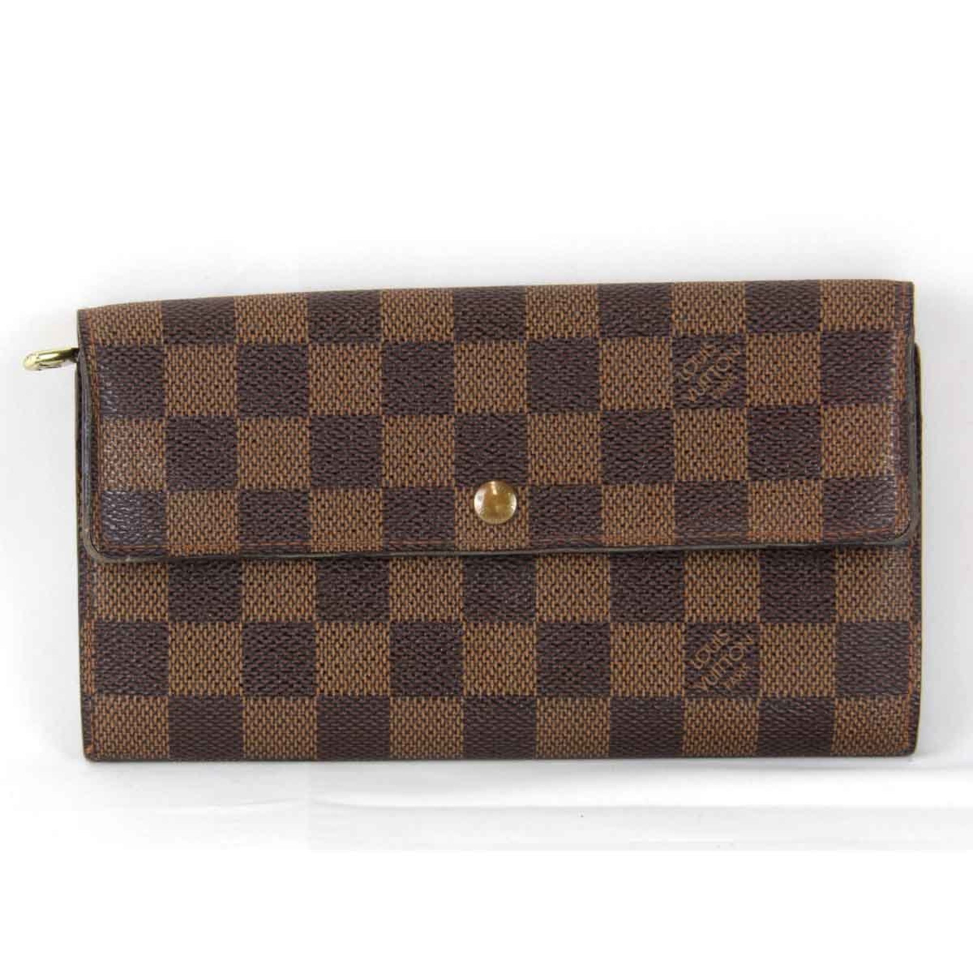 LOUIS VUITTON Louis Vuitton Portefeuille Sarah N61734 Long Wallet Damier Canvas Brown Women's