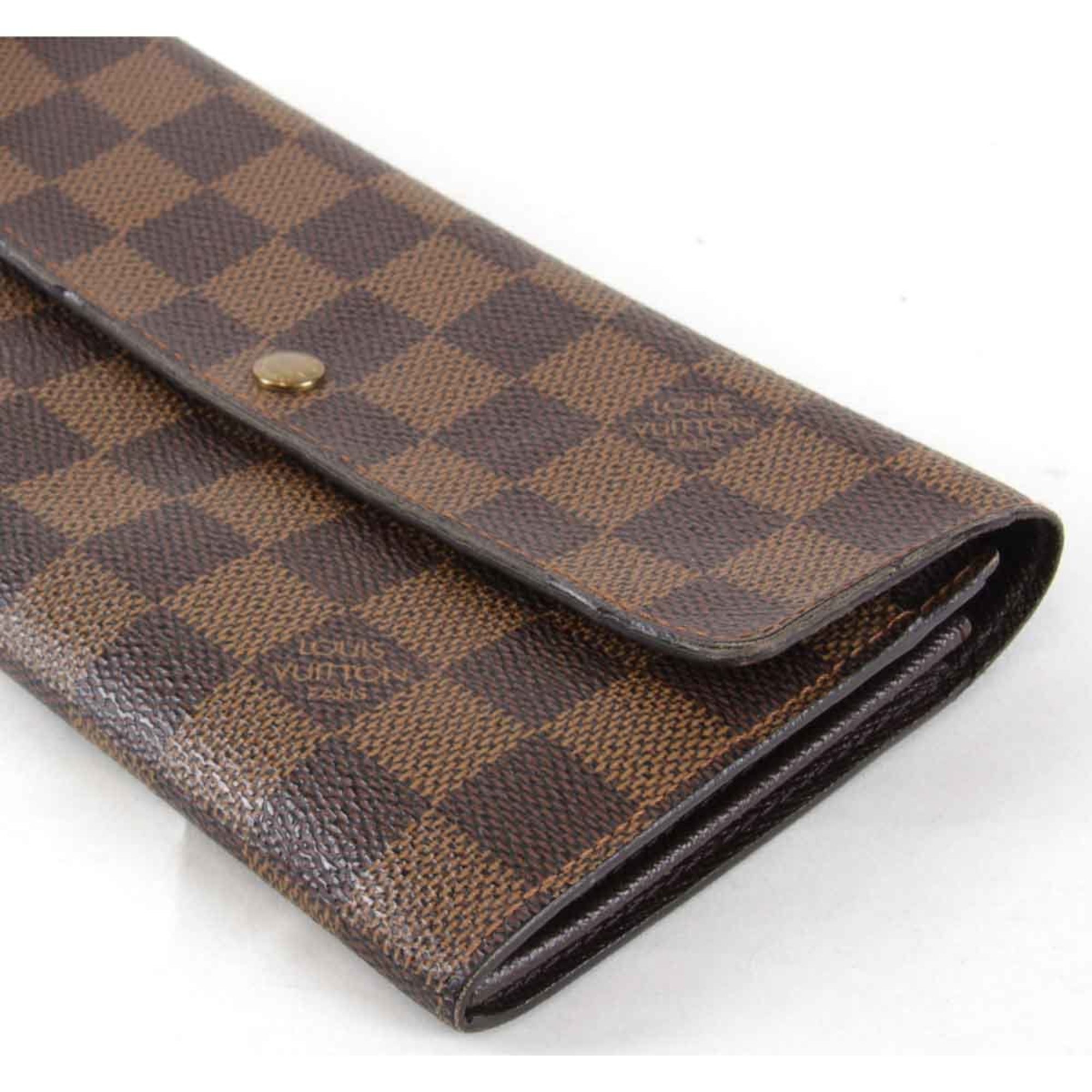 LOUIS VUITTON Louis Vuitton Portefeuille Sarah N61734 Long Wallet Damier Canvas Brown Women's