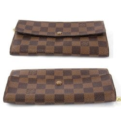 LOUIS VUITTON Louis Vuitton Portefeuille Sarah N61734 Long Wallet Damier Canvas Brown Women's