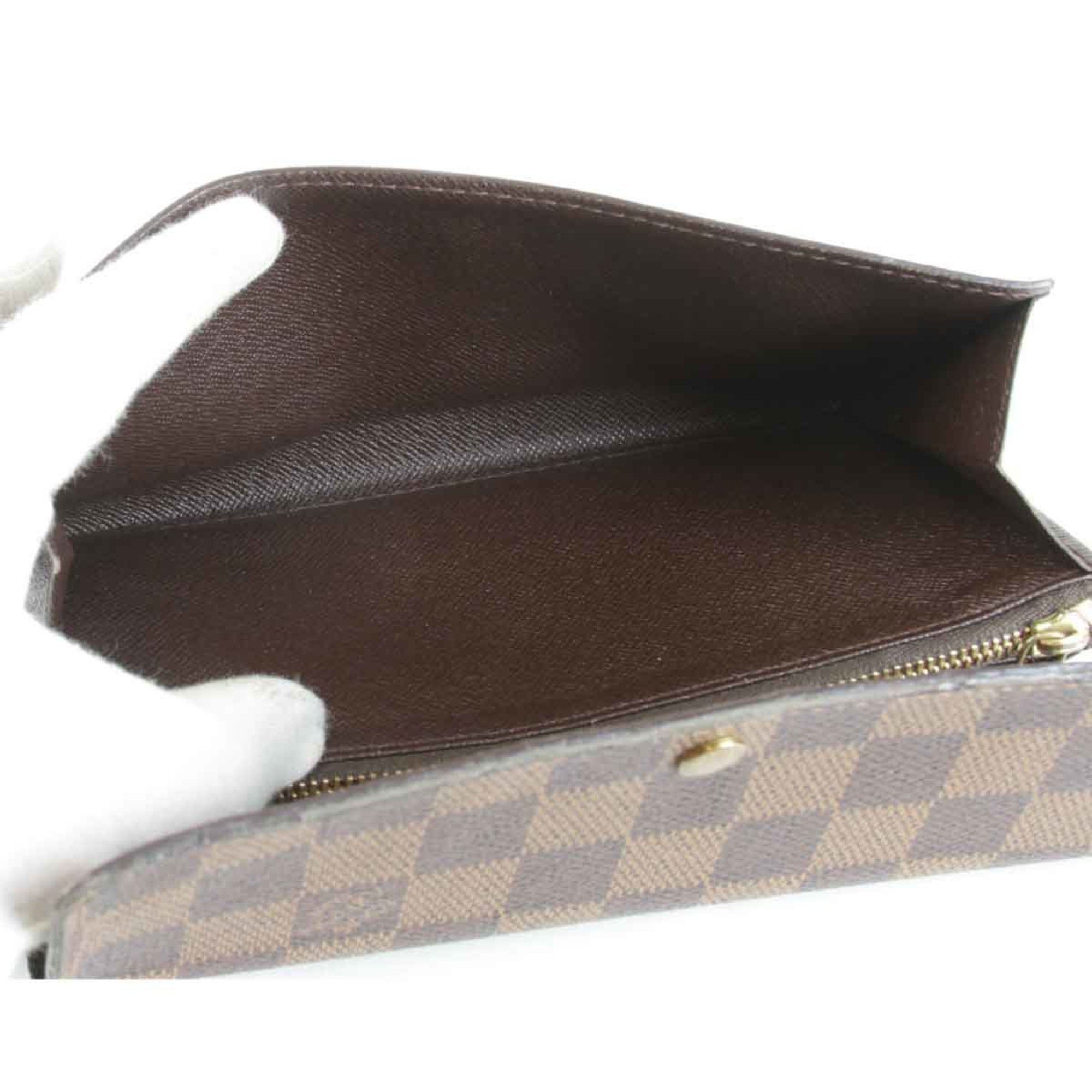 LOUIS VUITTON Louis Vuitton Portefeuille Sarah N61734 Long Wallet Damier Canvas Brown Women's