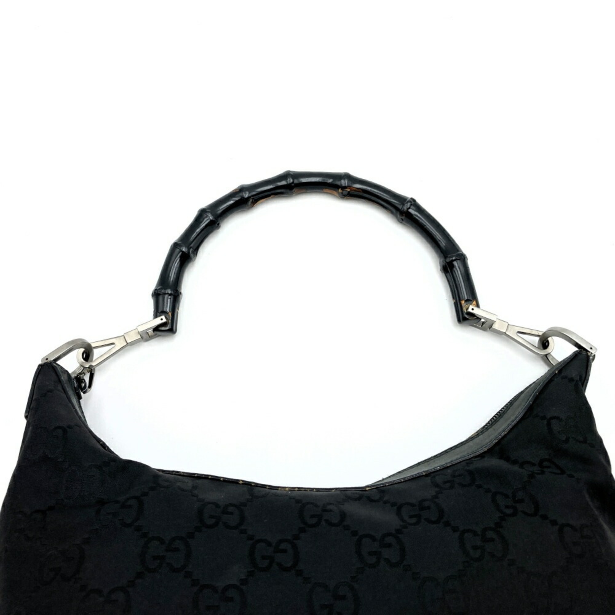 GUCCI Gucci Shoulder Bag Bamboo Big GG Nylon Black 000・0531 Women's Fashion ITN2XN916UVC