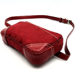 COACH Waist Pouch Body Bag Signature Canvas Leather Red Women's Fashion ITV567NDCZKZ