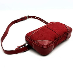 COACH Waist Pouch Body Bag Signature Canvas Leather Red Women's Fashion ITV567NDCZKZ