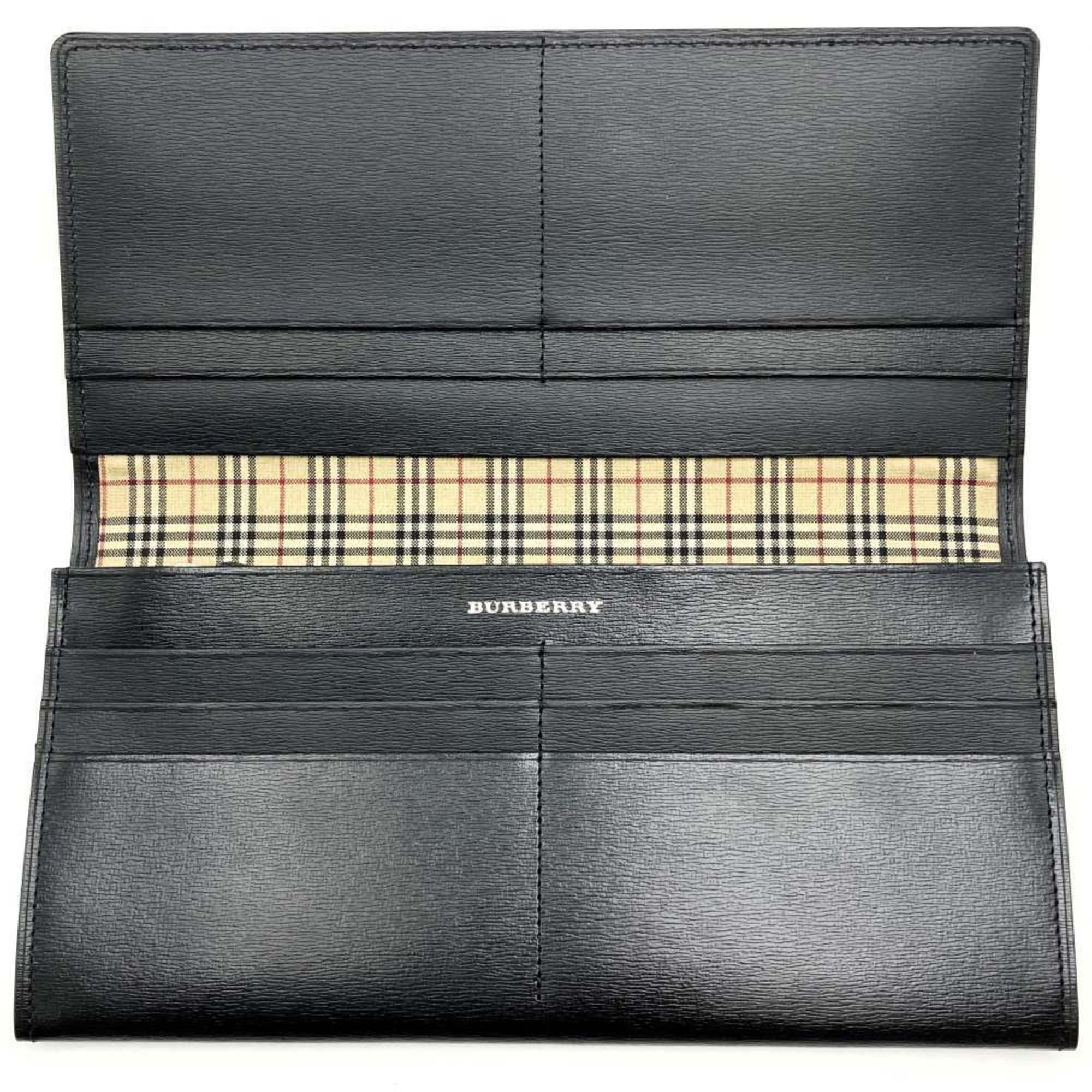 BURBERRY Nova Check Long Wallet Leather Black Women's Men's Fashion Accessories ITW0L6UR7TPC