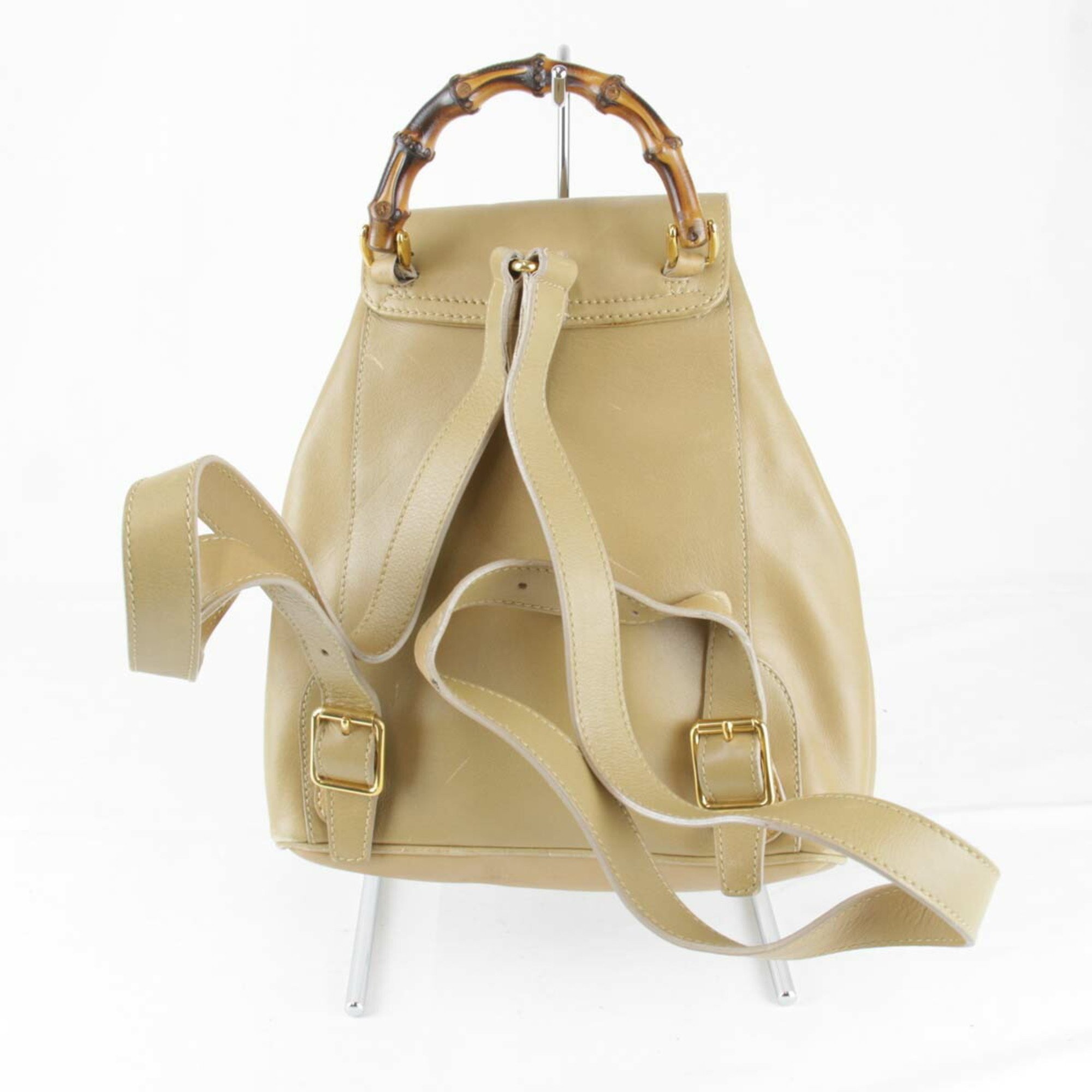 GUCCI 003・2058・0030 Backpack/Daypack Leather Beige Women's