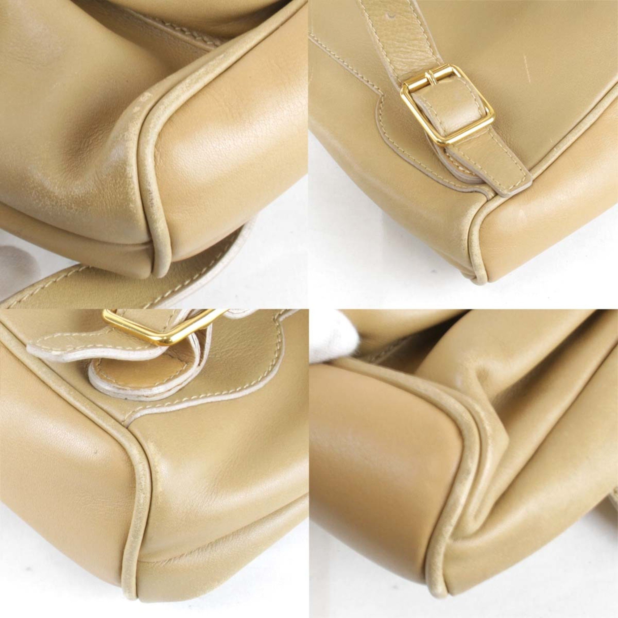 GUCCI 003・2058・0030 Backpack/Daypack Leather Beige Women's