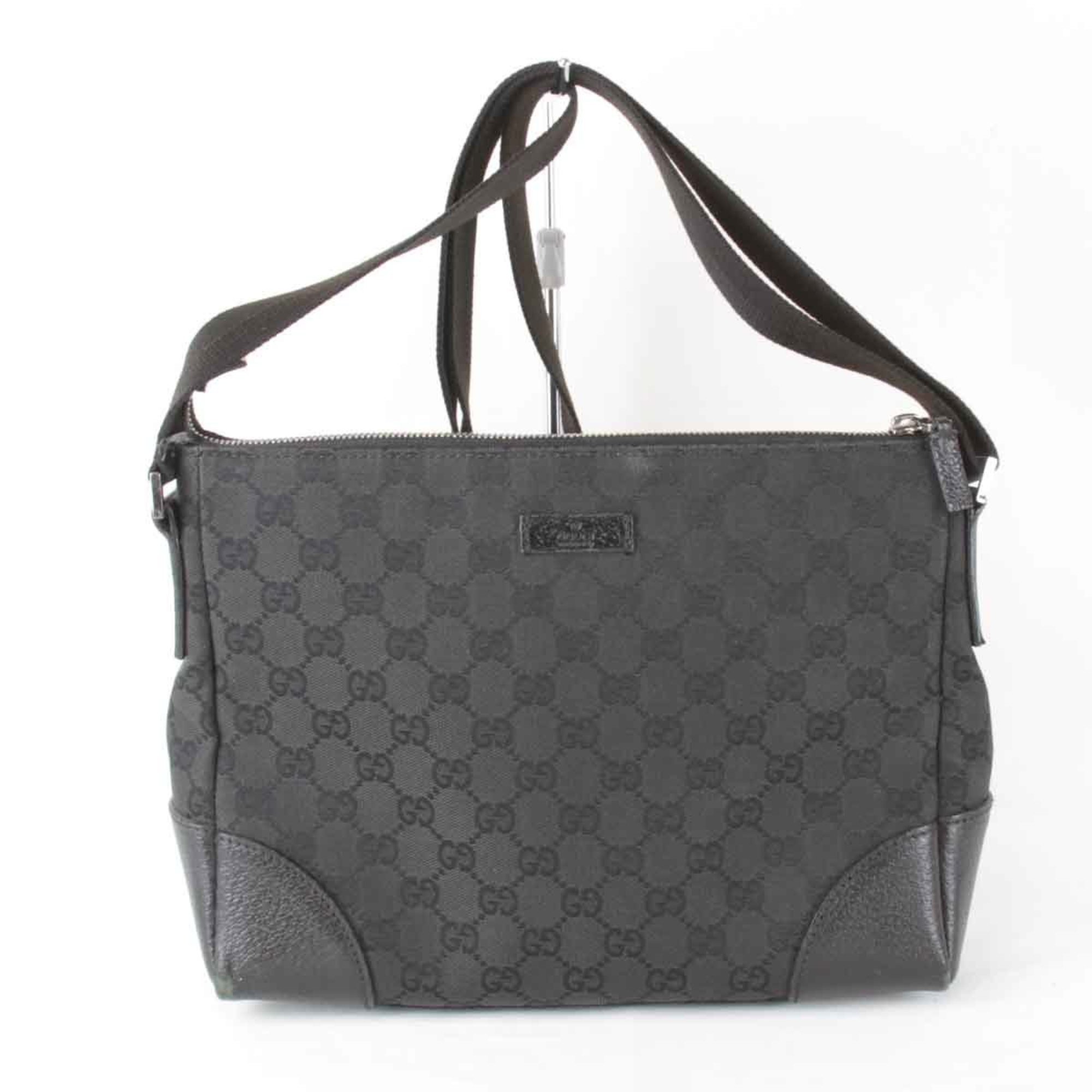 GUCCI 114273 001998 Shoulder Bag GG Canvas Black Women's