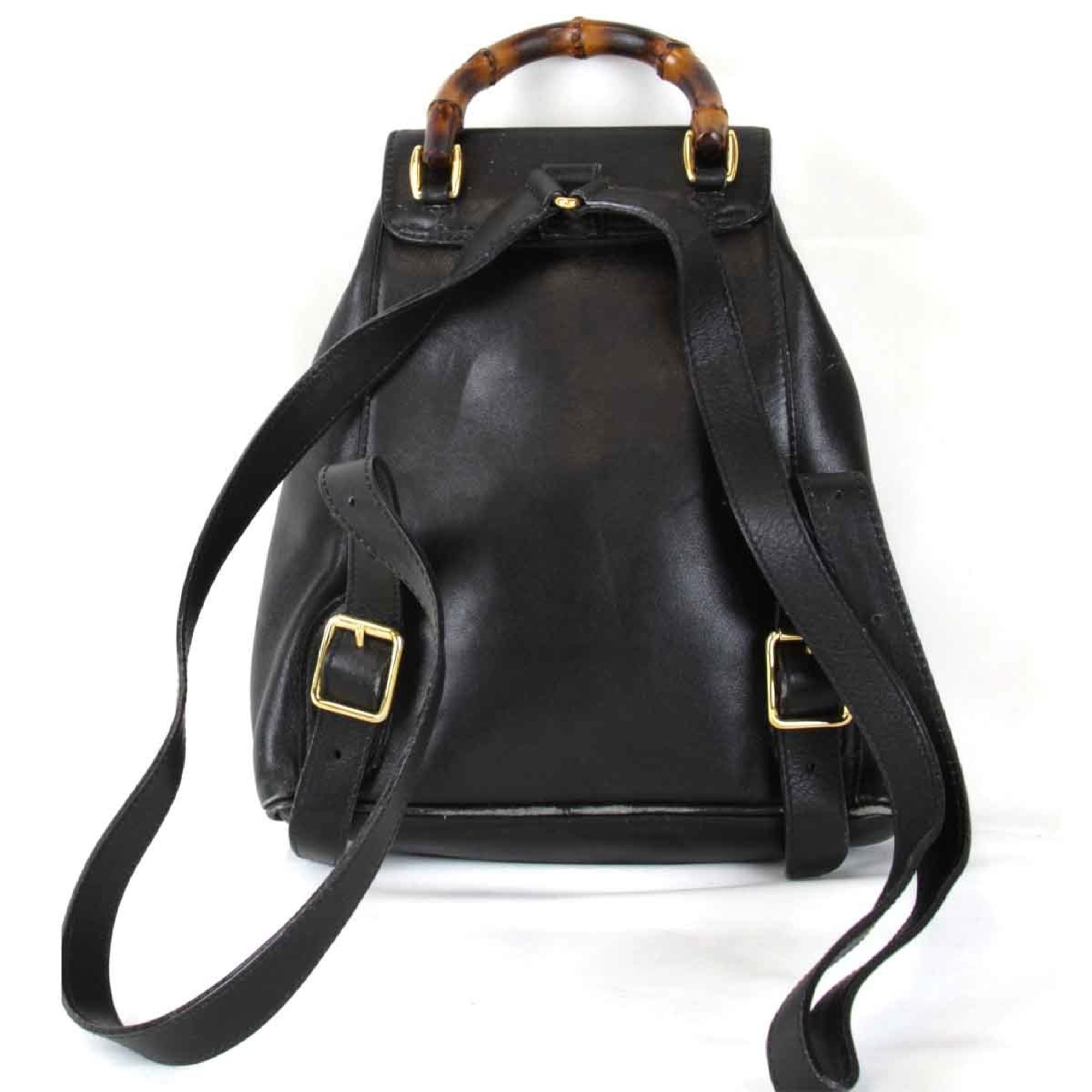 GUCCI 003-2034-0030 Backpack/Daypack Leather/Bamboo Black Women's