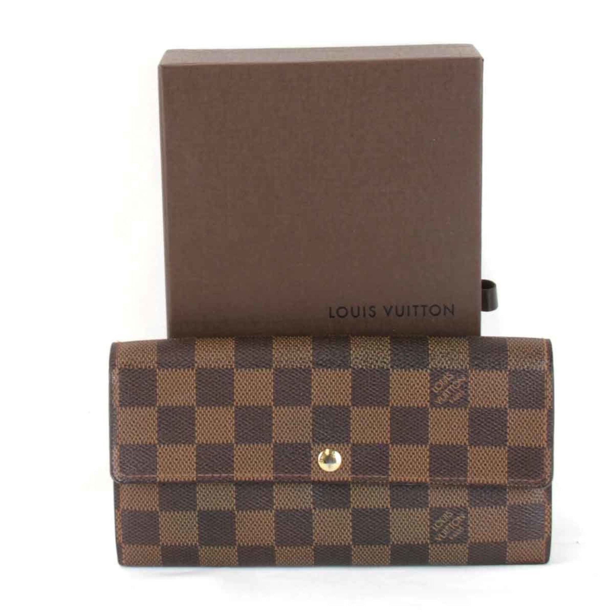 LOUIS VUITTON Louis Vuitton Portefeuille Sarah M61734 Long Wallet Damier Canvas Brown Women's