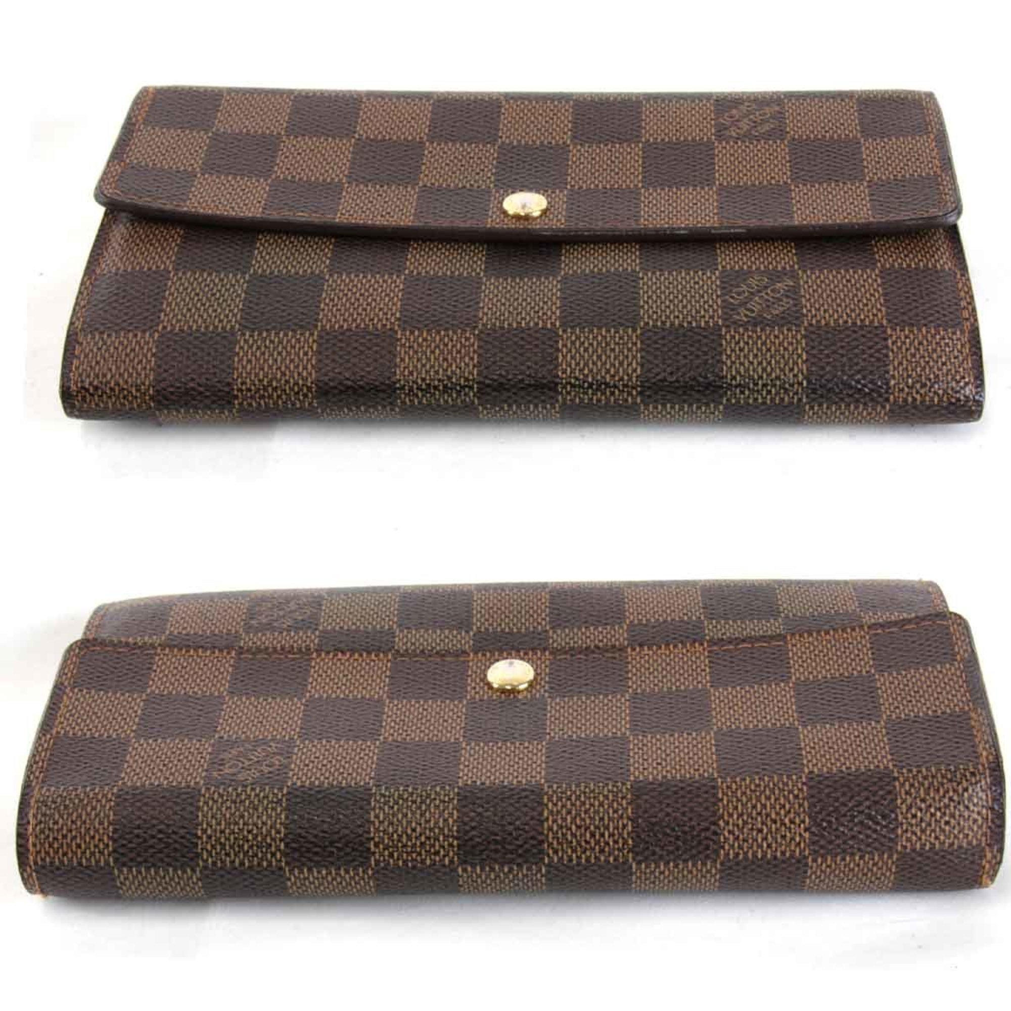 LOUIS VUITTON Louis Vuitton Portefeuille Sarah M61734 Long Wallet Damier Canvas Brown Women's