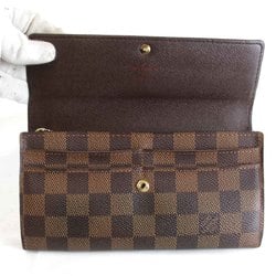 LOUIS VUITTON Louis Vuitton Portefeuille Sarah M61734 Long Wallet Damier Canvas Brown Women's