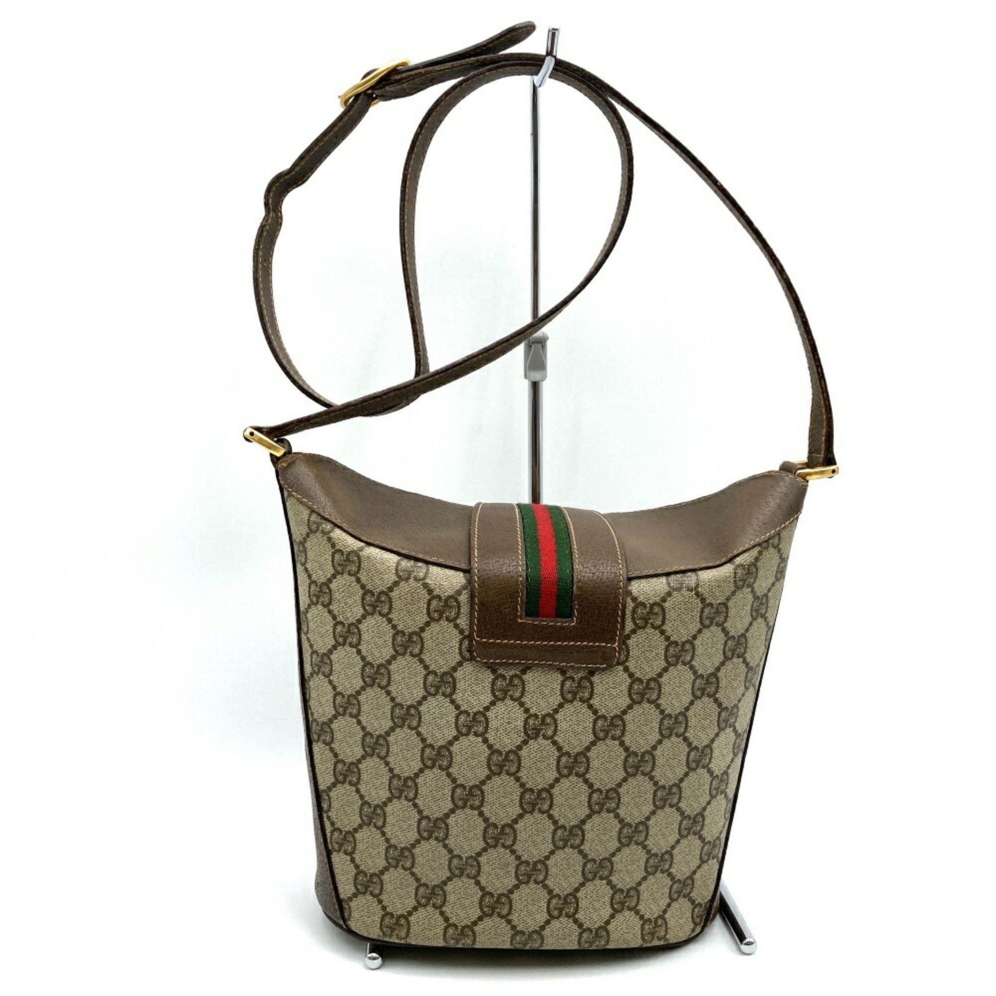 GUCCI Old Gucci GG Supreme Sherry Line Shoulder Bag Brown Women's 40.02.081 USED ITE757HJVX98