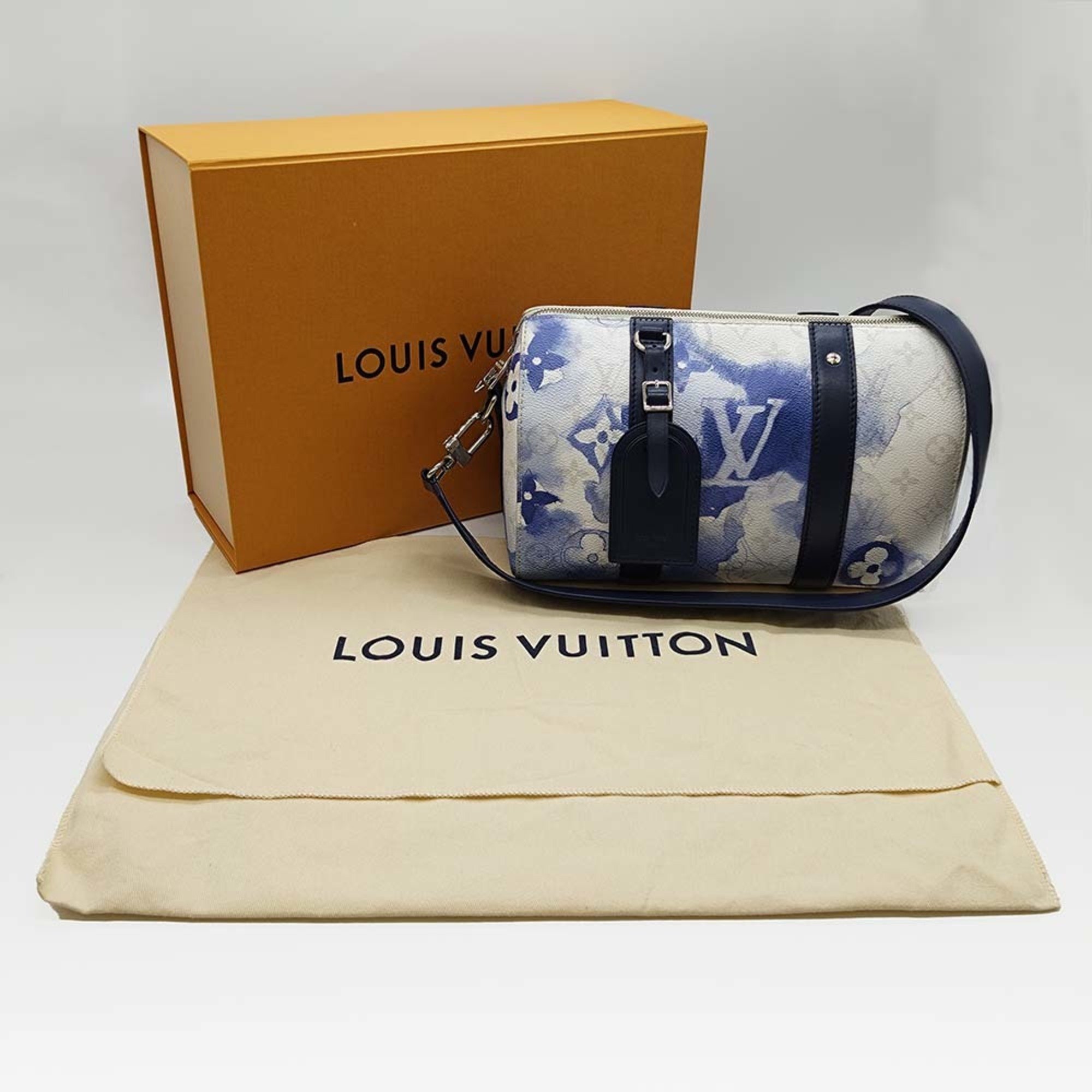 LOUIS VUITTON City Keepall M45757 Monogram Watercolor Shoulder Bag Blue White Fashion USED ITWG3FYUEK1W