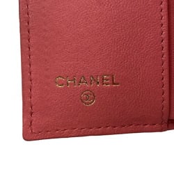 CHANEL Boy Chanel Coco Mark Tri-fold Wallet Pink Women's