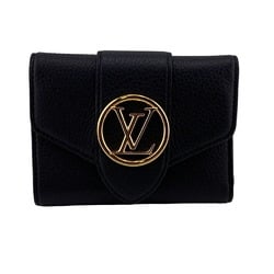 LOUIS VUITTON M80300 Portefeuille LV Pont Neuf Compact Tri-fold Wallet Black Women's