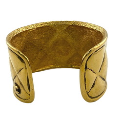 CHANEL Coco Mark Matelasse Bangle Gold Unisex