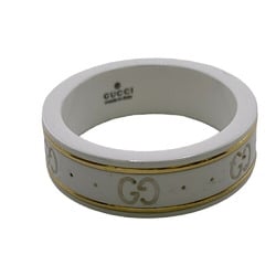 GUCCI GG Icon 750 x Zirconia 5.3g Ring, White, Unisex