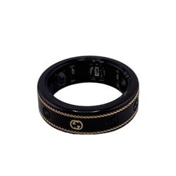 GUCCI Gucci Interlocking G Aura Ring Black Unisex