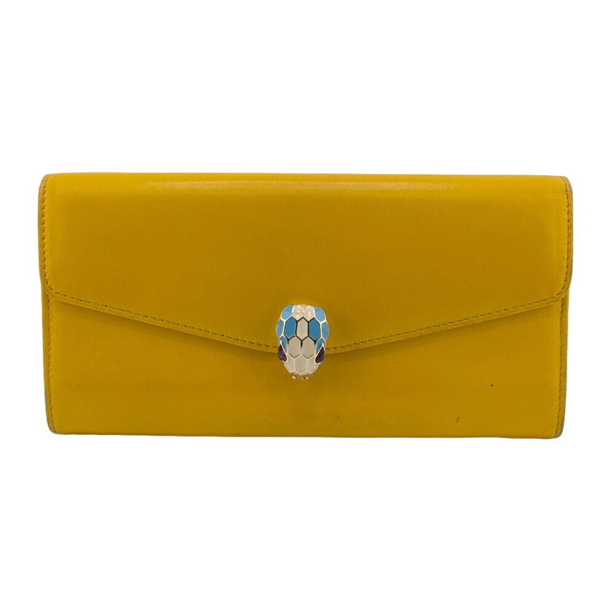 BVLGARI Bvlgari Serpenti Long Wallet Yellow Women's