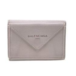 BALENCIAGA 391446 Paper Compact Wallet Tri-fold White Women's