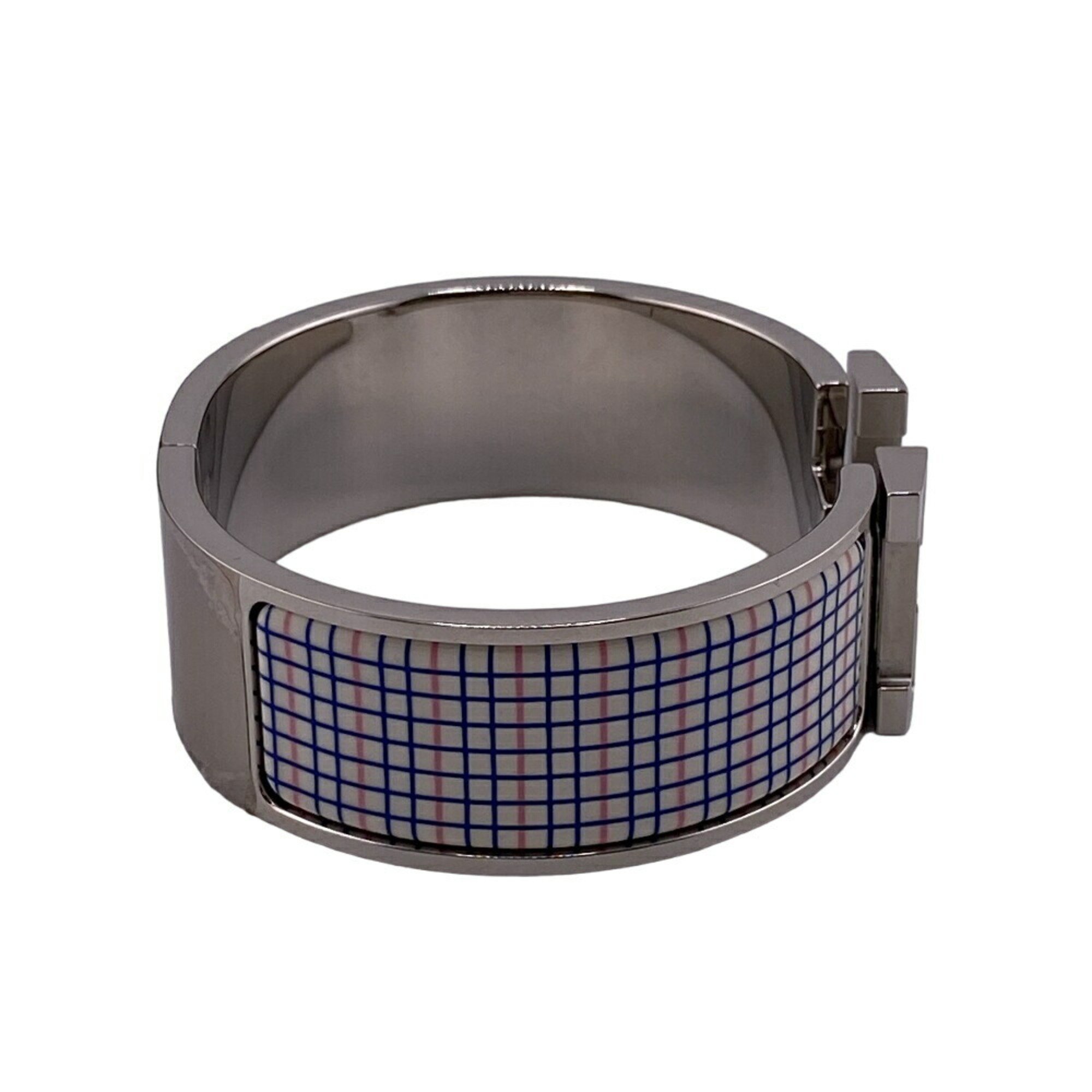 HERMES Click-Clack GM H Bangle Silver Unisex