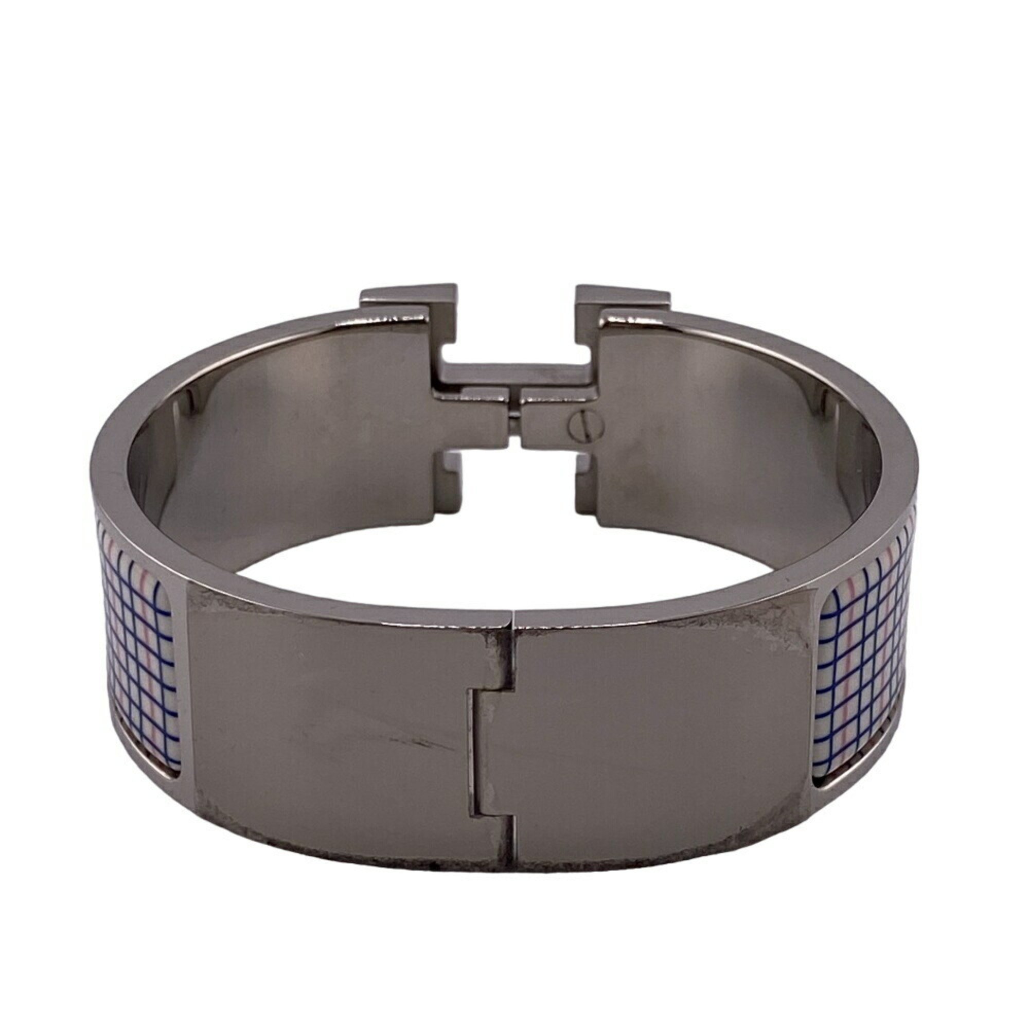 HERMES Click-Clack GM H Bangle Silver Unisex