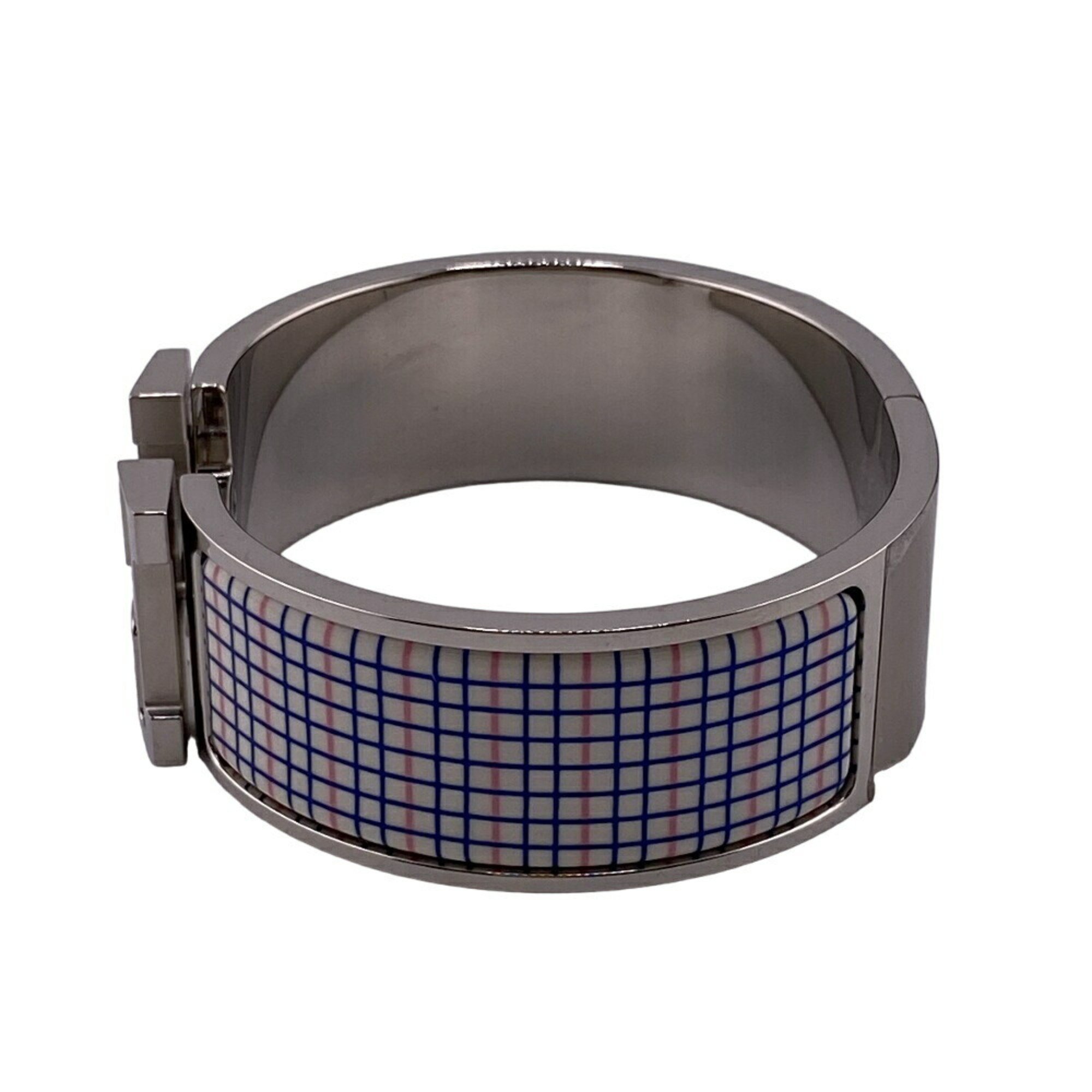 HERMES Click-Clack GM H Bangle Silver Unisex