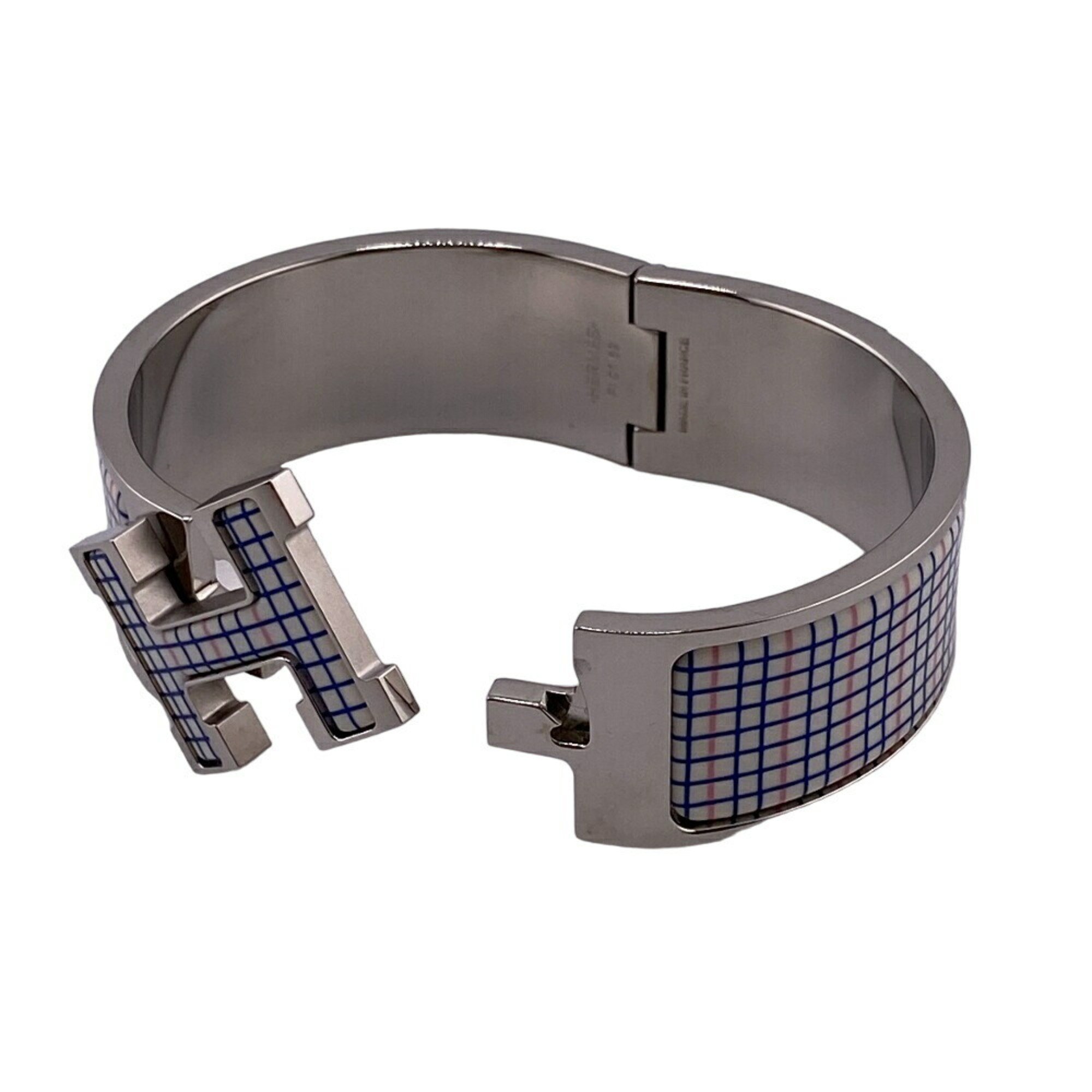 HERMES Click-Clack GM H Bangle Silver Unisex