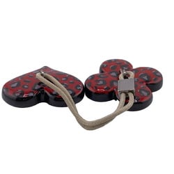 LOUIS VUITTON Louis Vuitton Hair Tie Cloisonne Monogram Leopard Red Women's