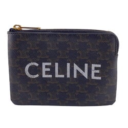 CELINE Triomphe coin case, brown, for women