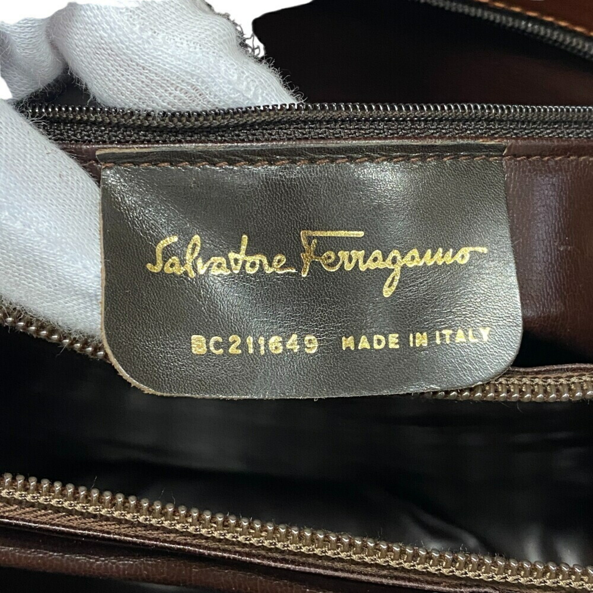 Salvatore Ferragamo Gancini handbag brown for women