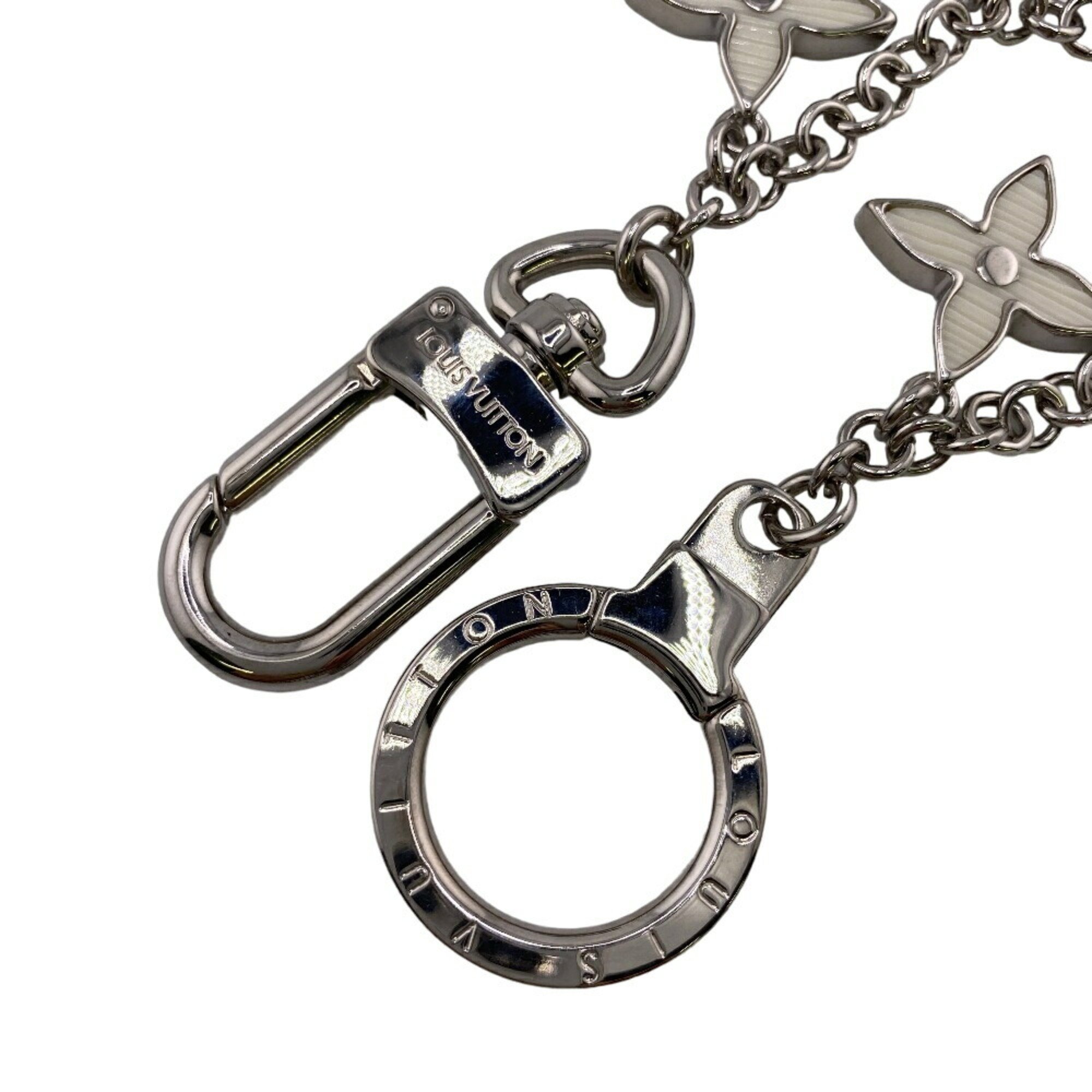 LOUIS VUITTON M65110 Bijoux Sac Chaine Fleur de Epi Keychain Keyring Silver Women's