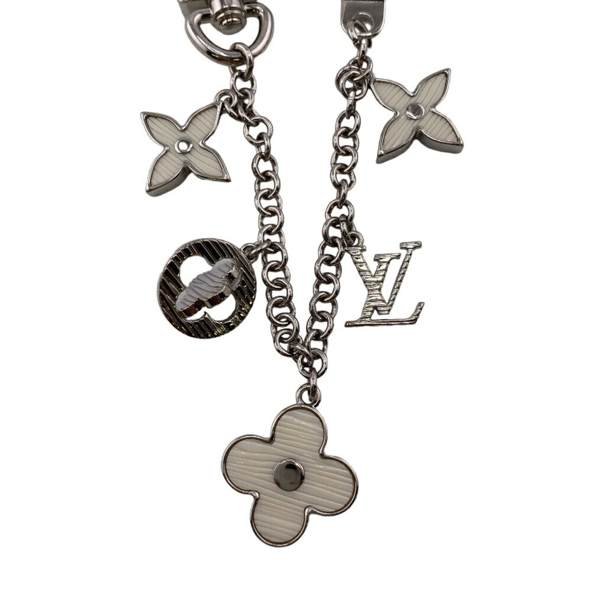 LOUIS VUITTON M65110 Bijoux Sac Chaine Fleur de Epi Keychain Keyring Silver Women's