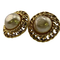 CHANEL Chanel fake pearl earrings gold ladies