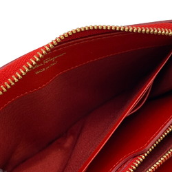 Salvatore Ferragamo Gancini Round Long Wallet Red Women's