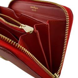 Salvatore Ferragamo Gancini Round Long Wallet Red Women's