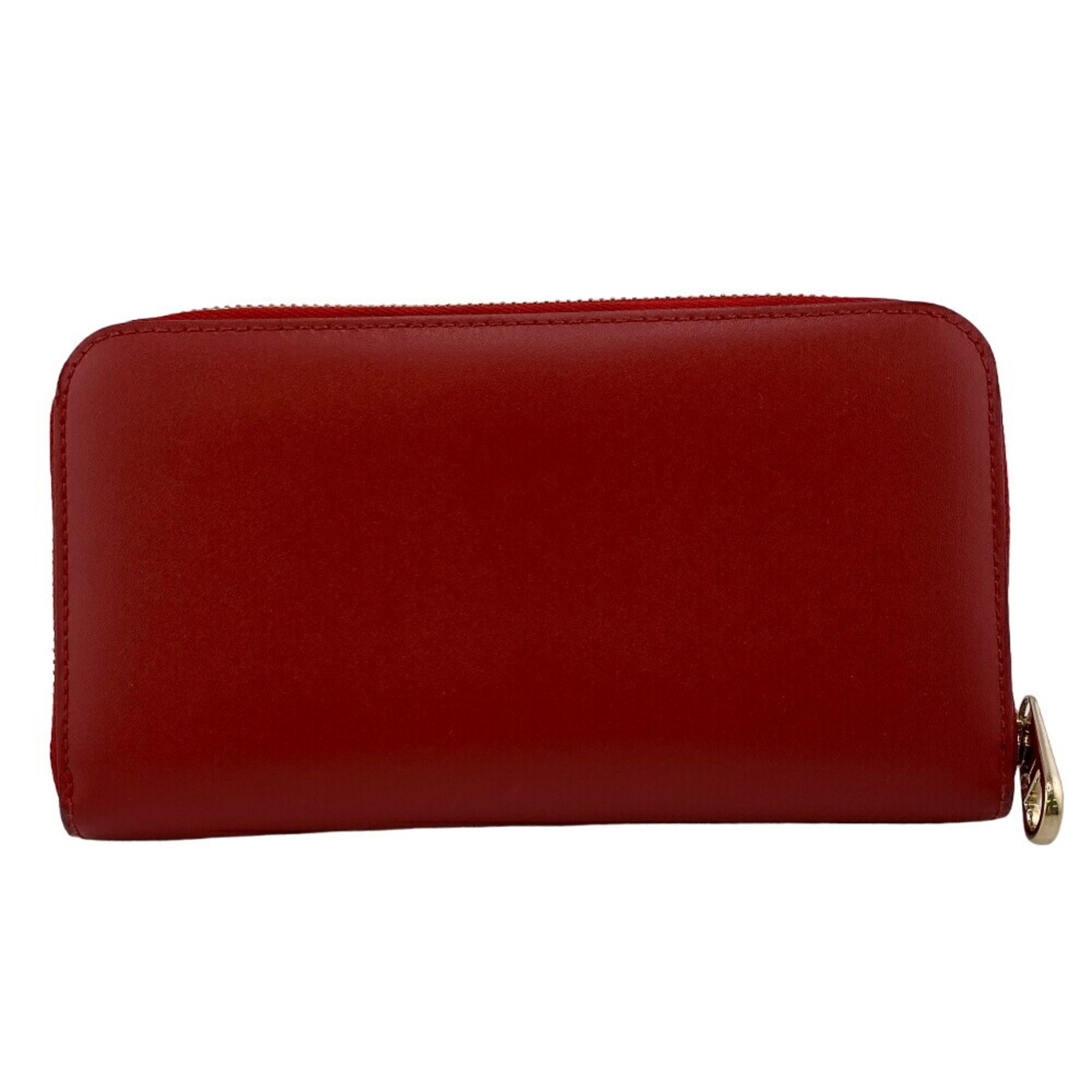 Salvatore Ferragamo Gancini Round Long Wallet Red Women's