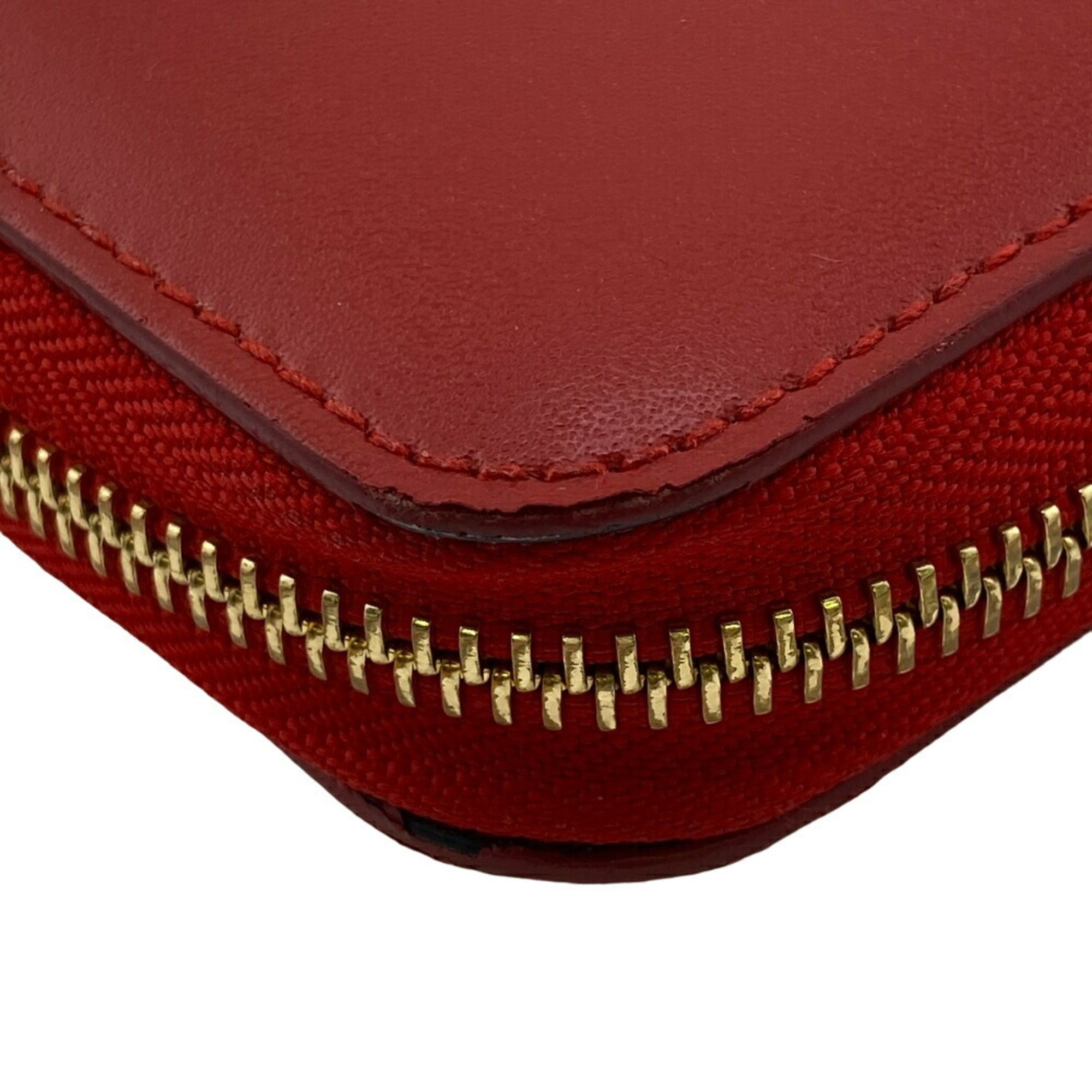 Salvatore Ferragamo Gancini Round Long Wallet Red Women's