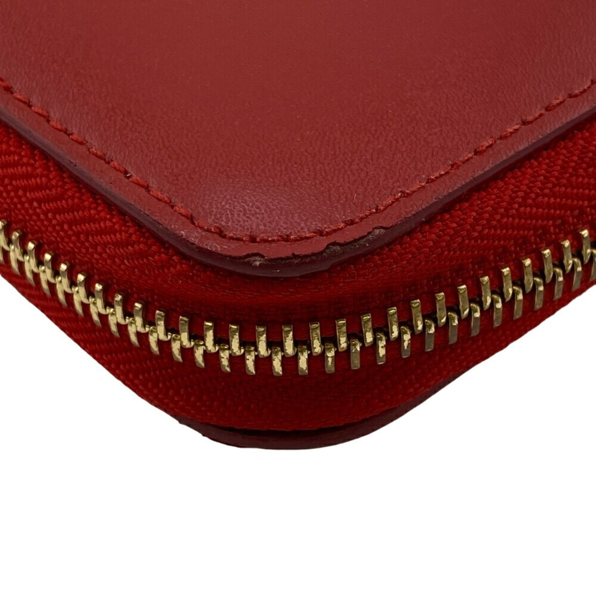 Salvatore Ferragamo Gancini Round Long Wallet Red Women's